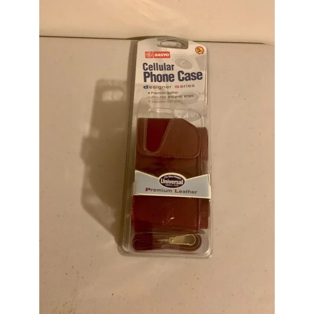 Vintage Sanyo Cellular Phone Case - Burgundy Leather - New Orig Package